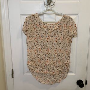 Hinge mushroom print blouse